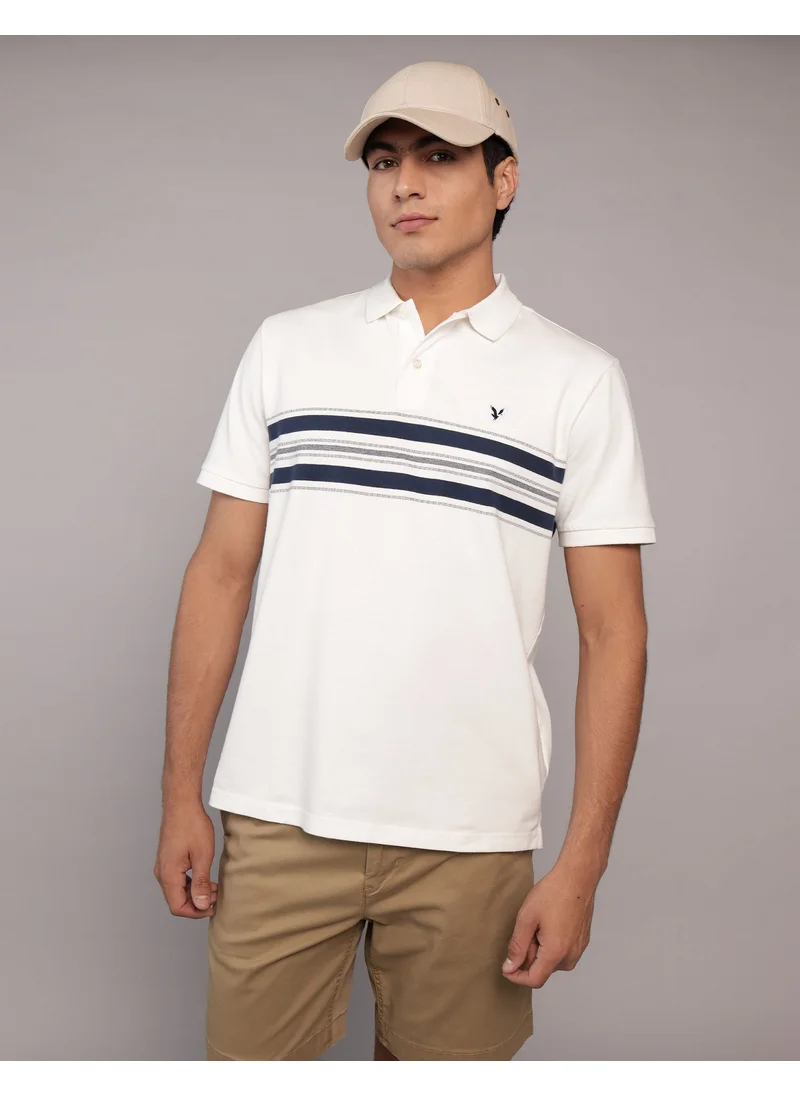 American Eagle AE Flex Pique Striped Polo Shirt