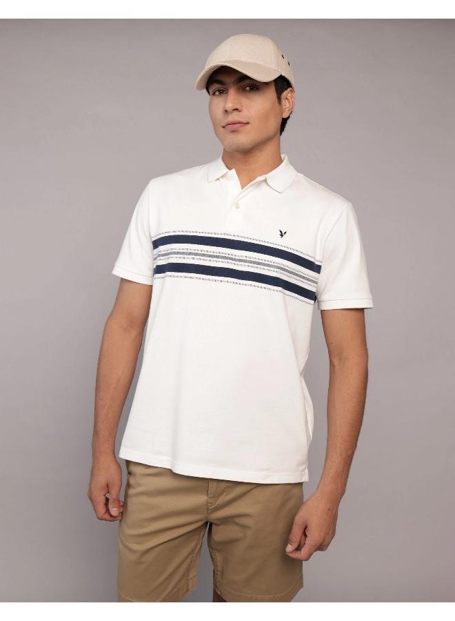 American Eagle AE Flex Pique Striped Polo Shirt - Image 1