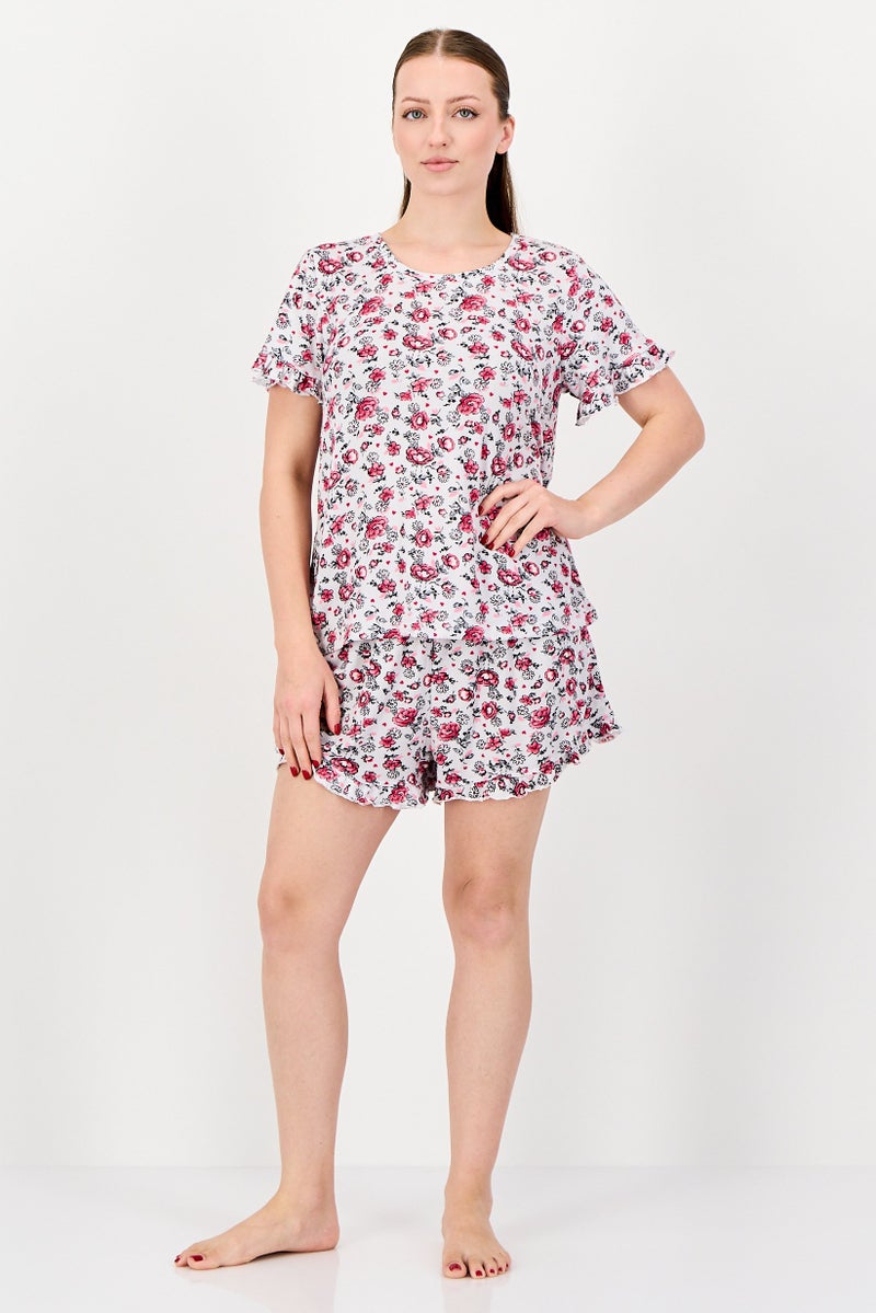 Rene Rofe Women 2 Pieces Floral Print Top And Bottom Sleepwear Set, Multicolor - Image 4