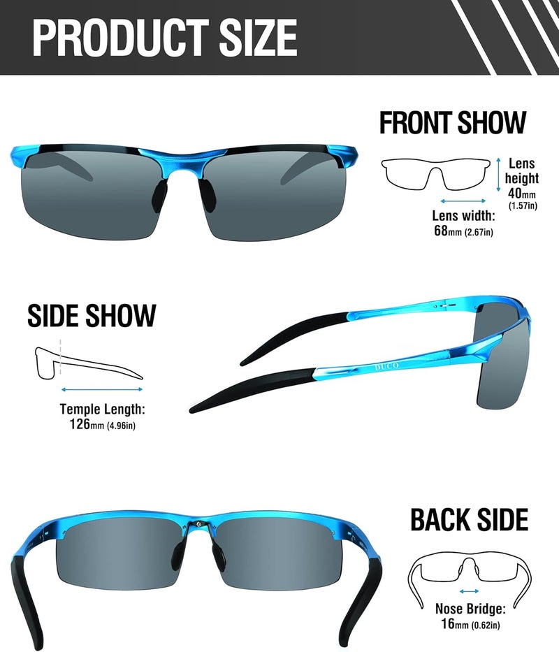 Duco Mens Sports Polarized Sunglasses UV Protection Sunglasses for Men 8177s - Image 3