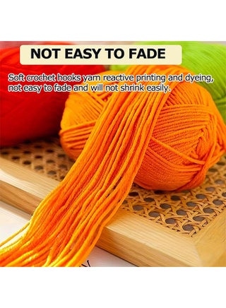 Bamboo Cotton Sport Yarn - 50g/Skein - Shades of Red and Orange - 4 Skeins - view 3
