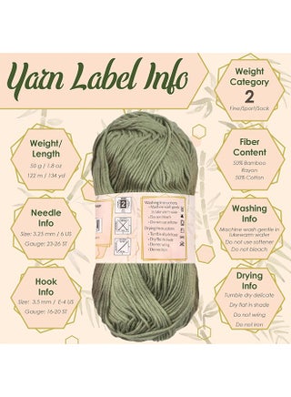 Bamboo Cotton Sport Yarn - 50g/Skein - Shades of Red and Orange - 4 Skeins - view 4