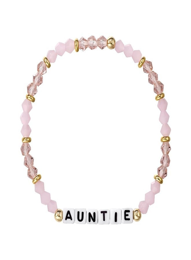 Lemua Aunt Bracelet Pink Crystal Auntie Beaded Bracelet Jewelry Gifts for Aunt Birthday Gifts for Auntie - Image 1