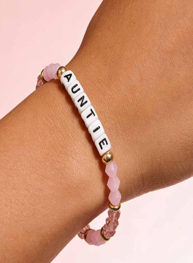 Lemua Aunt Bracelet Pink Crystal Auntie Beaded Bracelet Jewelry Gifts for Aunt Birthday Gifts for Auntie - Image 3