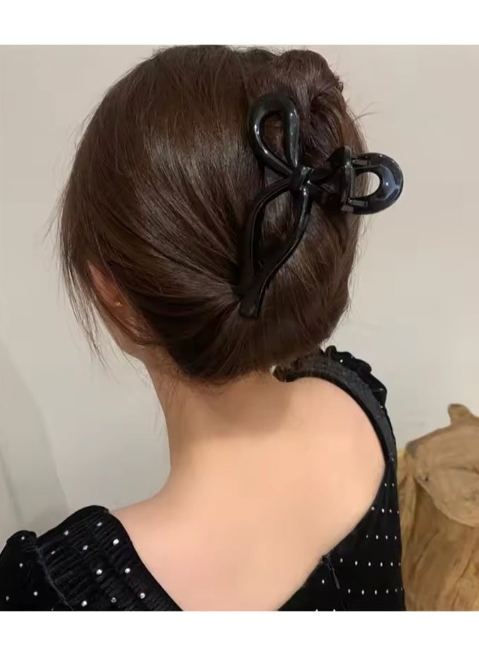Goolsky Ponytail Bow Large Hair Claw Crab Hair Accessories for Women Solid Acrylic Bowknot Hair Clips Hairpins Girls Barrettes Headbands  - Image 1