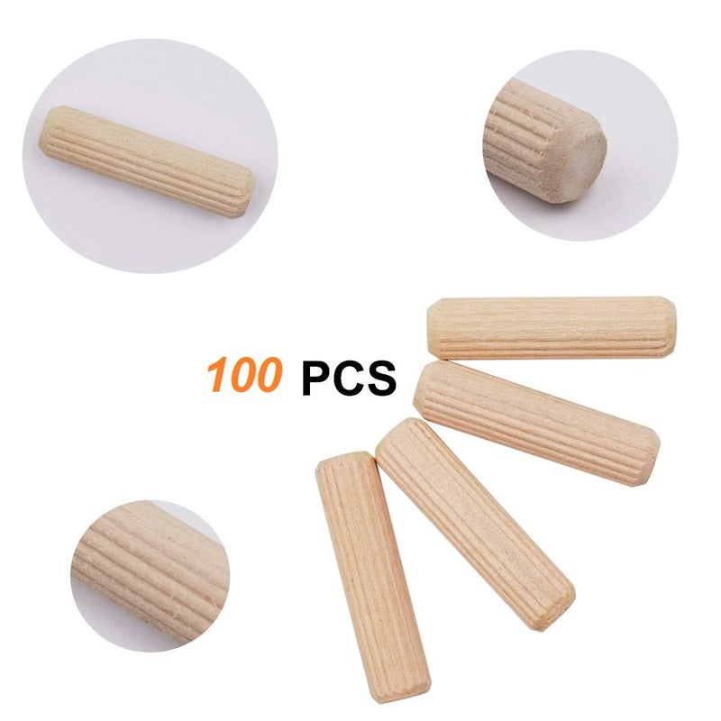 Atesler Wooden Dowels 10 x 40 mm, 100 Pcs, Woody Beige, Natural Finish - Image 3