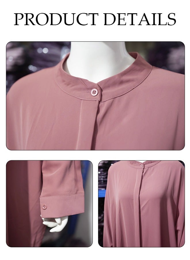 DUNISO Women's Chiffon Abaya Muslim Prayer Clothes Islamic Maxi Kaftan Elegant Loose Cardigan Islamic Kaftan - Image 3