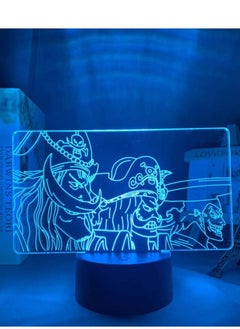 althiqahkey One Piece Gold Roger LED Night Light For Kids Bedroom Decor Japanese Anime 3D Lamp One Piece Roger With Remote  - Image 2