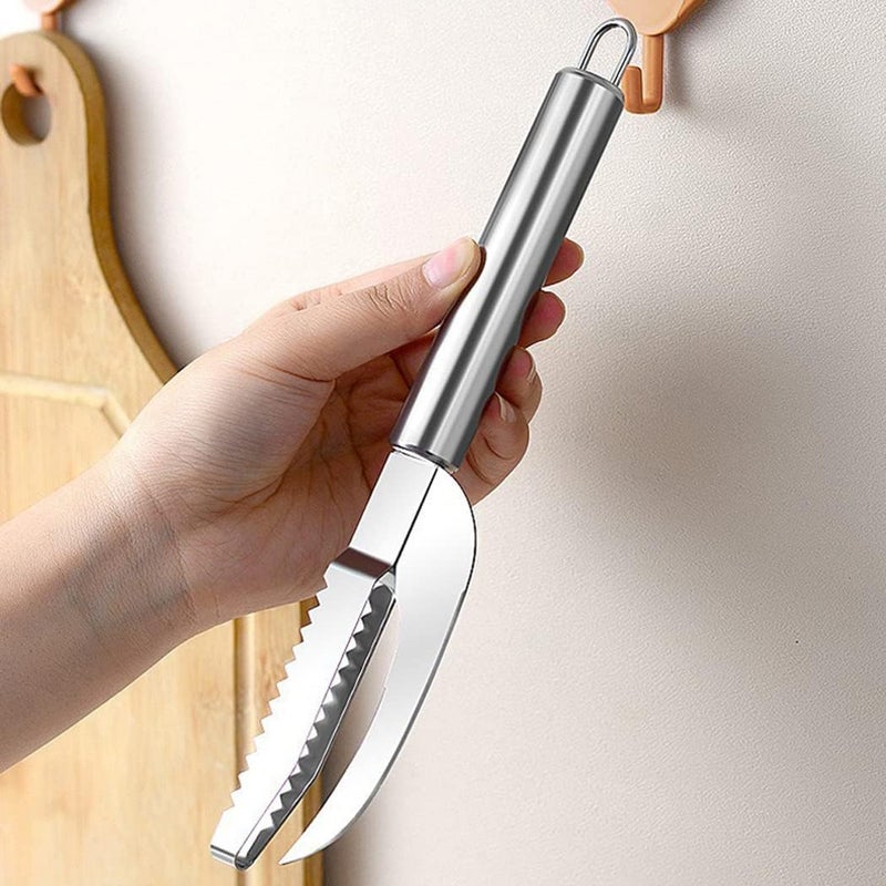 SAJANI SAJANI Stainless Steel 3 in 1 Fish Maw Knife, Scaler Remover with Saw Tooth Easily Remove, Multi-Purpose Kitchen Tool for Filleting, Gutting & Scaling (Pack of 1) (Fish Knife)  - Image 4