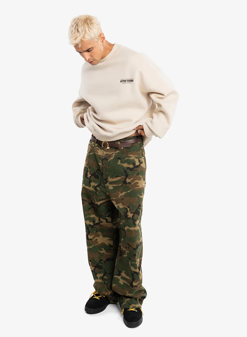 Another Cotton Lab  Camo Pattern Straight Fit Jeans for Men | Best Price UAE