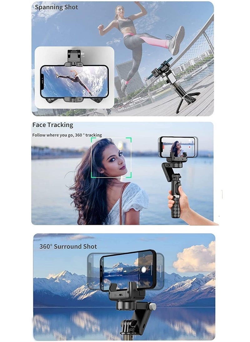Raxoom - Q18 DESKTOP TRIPOD GIMBAL STABILIZER 360 ROTATING LIGHT HANDHELD OR PORTABLE WIRELESS REMOTE-CONTROL SMART TRACKING compatible with iPhone and Android Fill Light Auto Tracking Tripod Gimbal Stabilize - Image 1