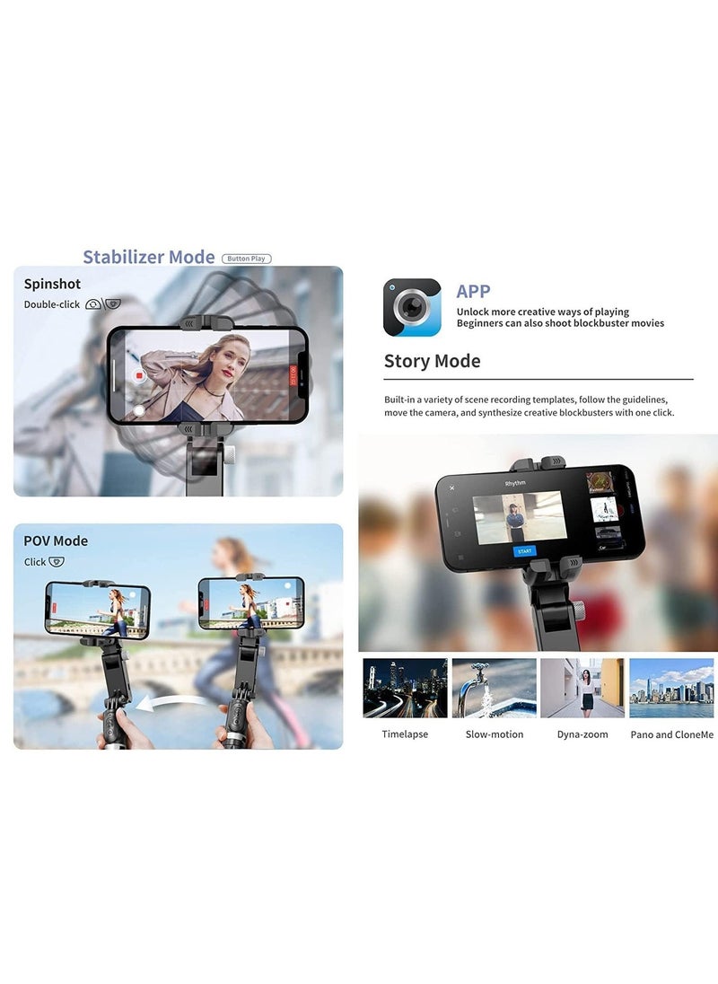 Raxoom - Q18 DESKTOP TRIPOD GIMBAL STABILIZER 360 ROTATING LIGHT HANDHELD OR PORTABLE WIRELESS REMOTE-CONTROL SMART TRACKING compatible with iPhone and Android Fill Light Auto Tracking Tripod Gimbal Stabilize - Image 1