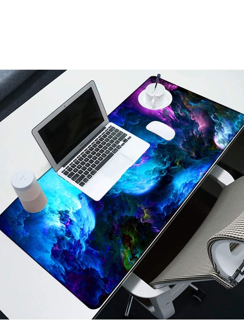 Large Mouse Pad, Big Gaming Mouse Pad with Stitched Edges, Waterproof and Non-Slip Desk Mat, XXL Extended Keyboard Pad for Home Office Accessories (31.5x11.8inch, Dazzling Galaxy) - Image 5