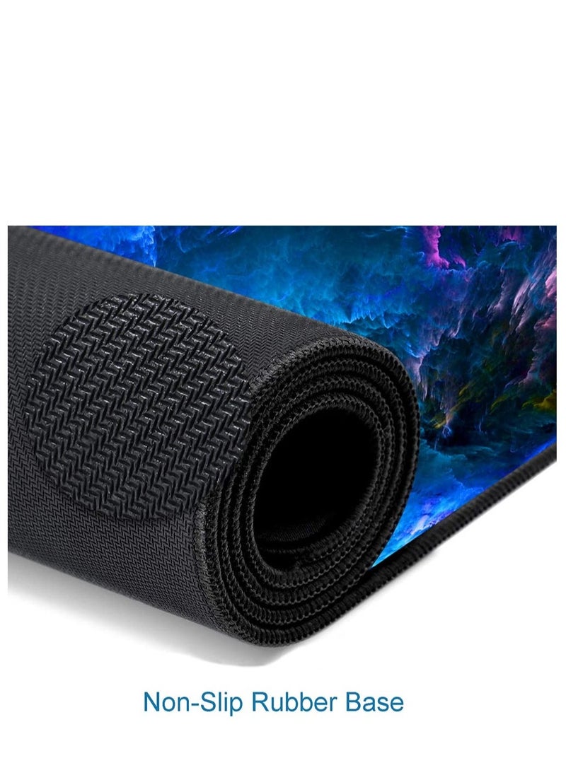Large Mouse Pad, Big Gaming Mouse Pad with Stitched Edges, Waterproof and Non-Slip Desk Mat, XXL Extended Keyboard Pad for Home Office Accessories (31.5x11.8inch, Dazzling Galaxy) - Image 2