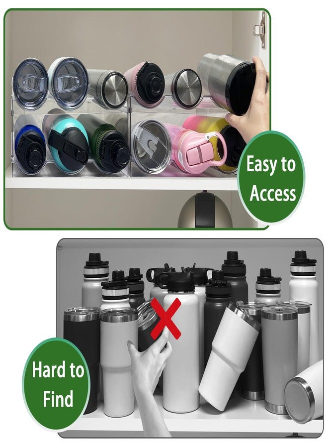 Spaclear 2 Pack Water Bottle Organizer, Stackable Kitchen Pantry Storage Shelf, Plastic Water Bottle Holder for Cabinet and Fridge Organization - Image 5