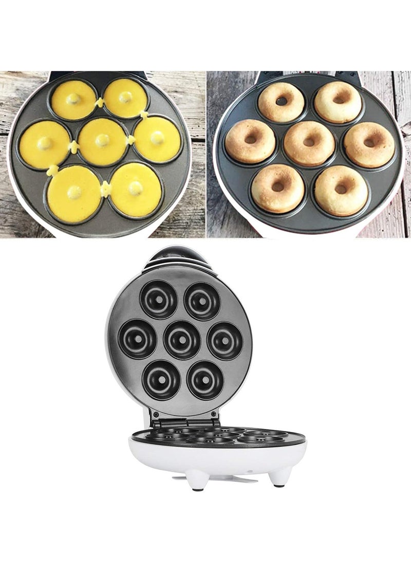 Generic - Mini Donut Maker Machine, Makes 7 Donuts, Non-Stick Electric Donut Press Machine for family (Multicolour) - Image 1
