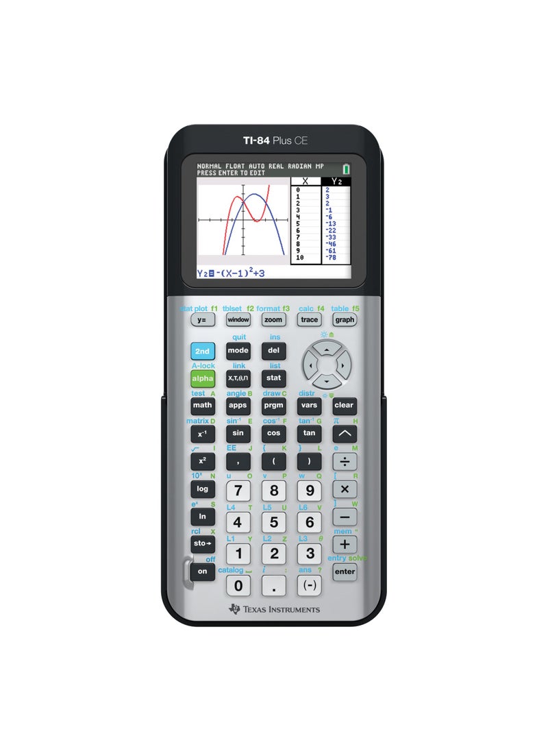 TEXAS INSTRUMENTS Texas Instruments TI-84 Plus CE Python Color Graphing Calculator, Galaxy Gray (Metallic) 