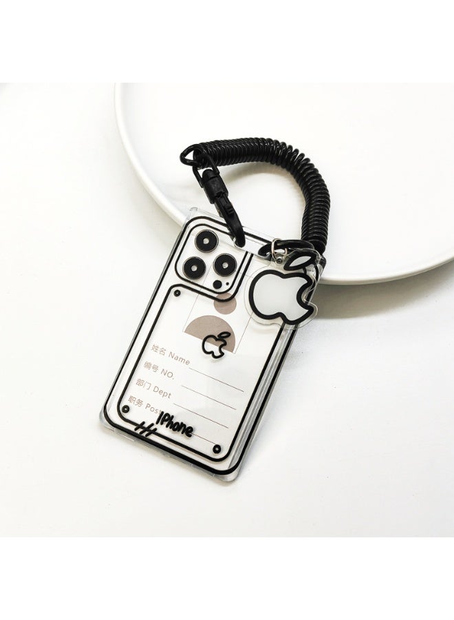 NIBEMINENT 1 - Piece Cute Apple Kpop Photo Card Holder Pendant Key Chain ID Badge Holder ID Card Holder Photo Card Protector for School ID Office ID Access Card for Women Girls 