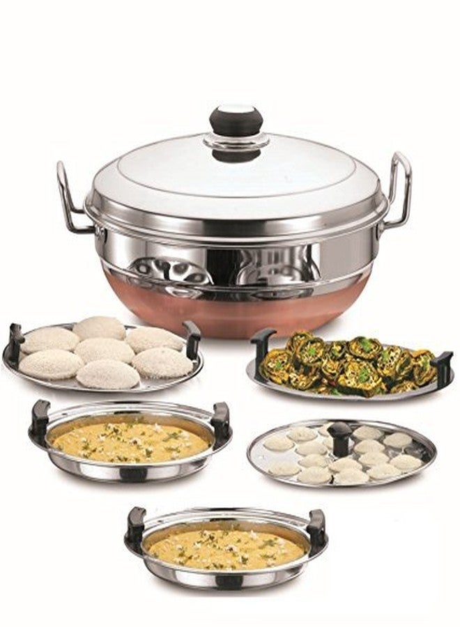 AXANIO Copper Bottom Multi Purpose Kadai (Idli Maker,Dhokla and Patra Cooker)