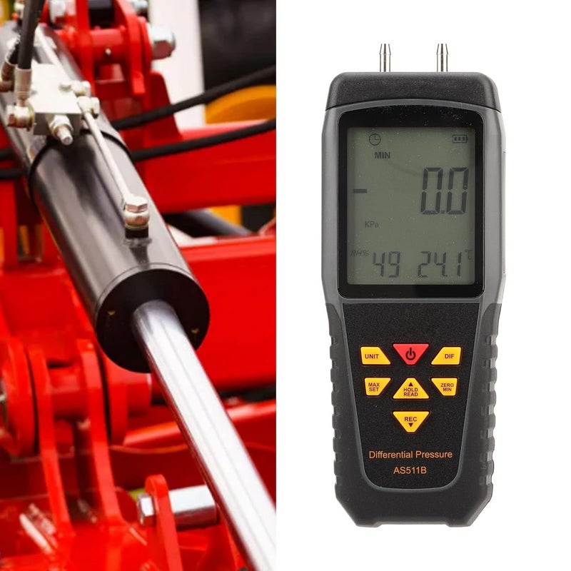 Differential Pressure Gauge Handheld Digital Gas Pressure Tester, LED Backlit Display, Stable Measurement, Multi - Unit Mode Switching, Industrial Use - Image 2