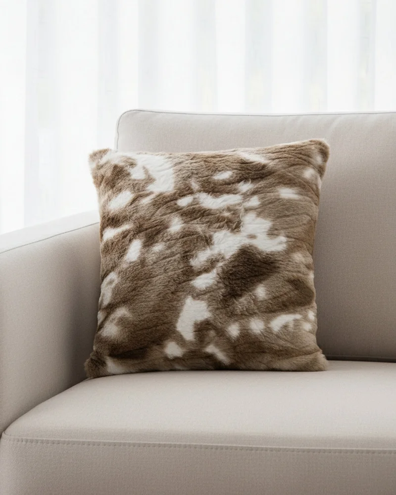 REDTAG Brown Fur Cushion