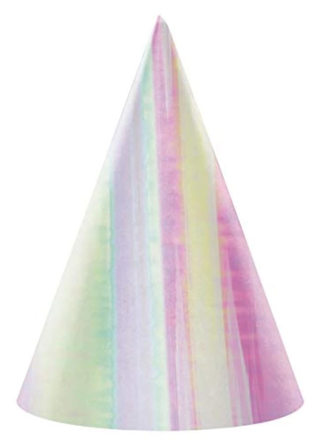 Cone Hat 8 Pieces Set, Iridescent, One Size