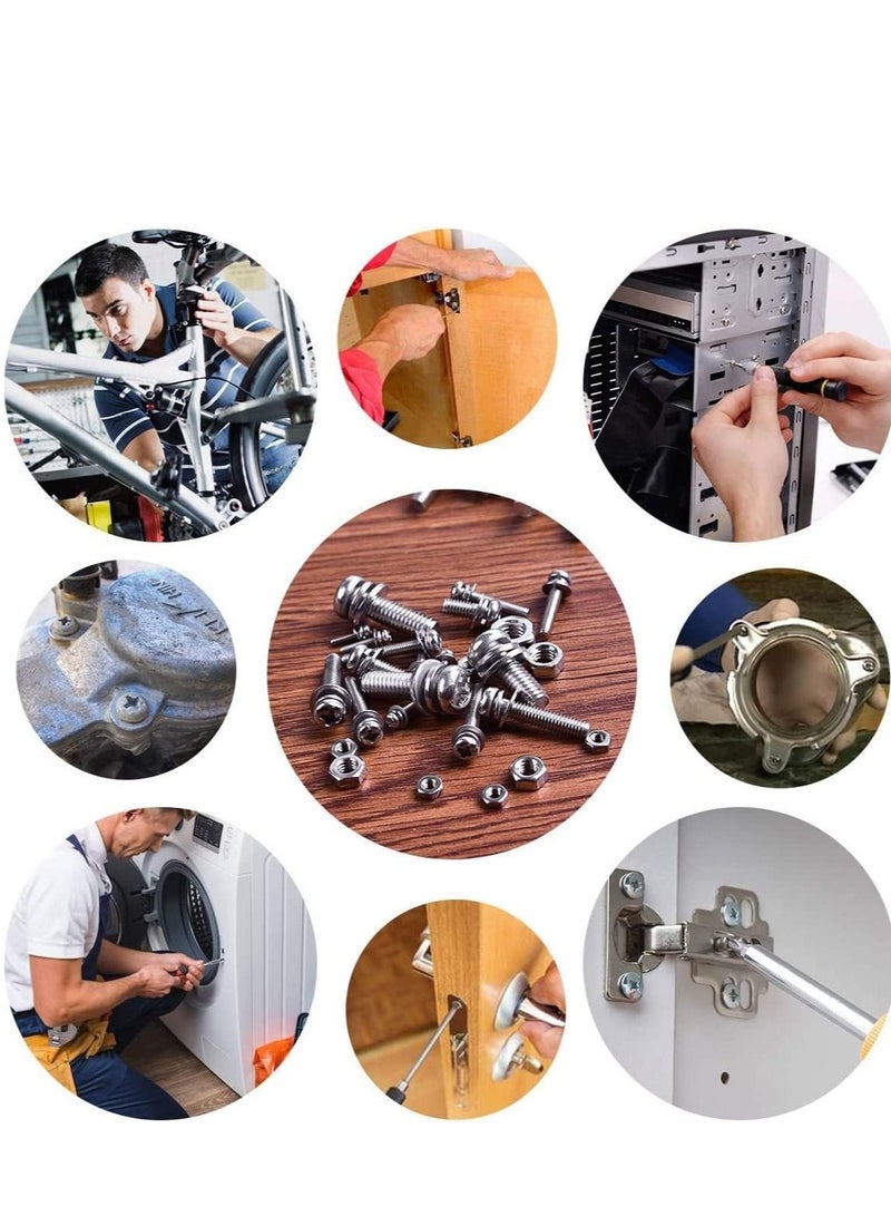 RACO Machine Screws/Bolts Stainless Steel Round Head Phillips Screws Muliti Purpose Use (100, 5x15mm) - Image 2