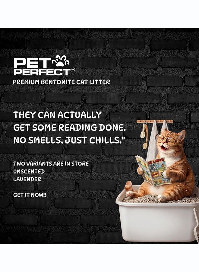 PET PERFECT Premium Clumping Super White Bentonite Cat Litter 25L (20KG) - Lemon - Image 3