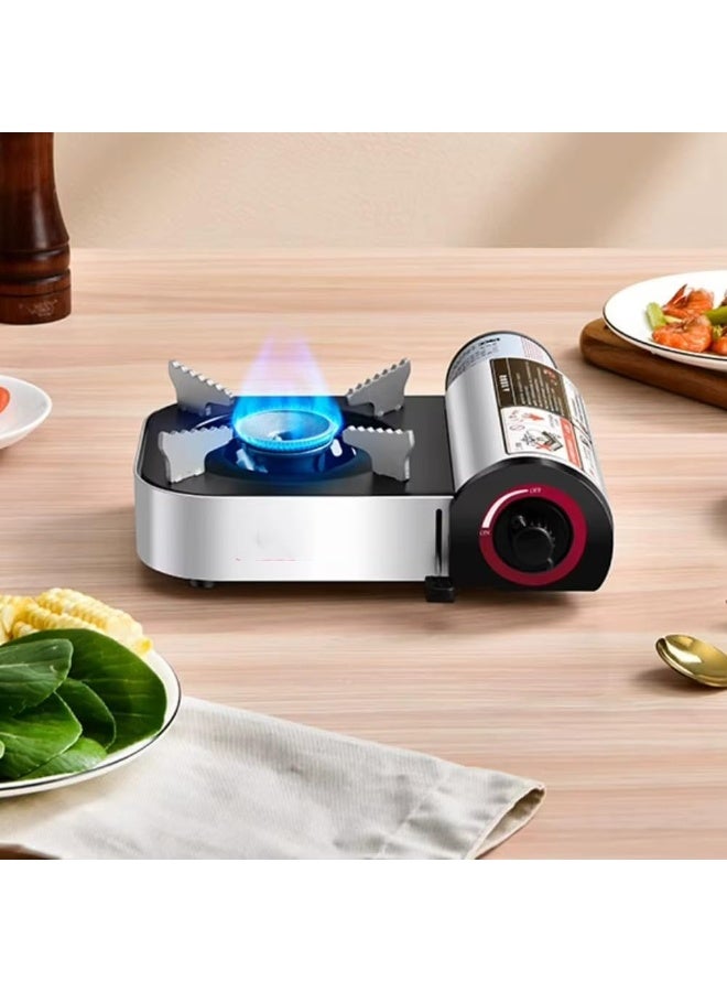 موقد غاز محمول صغير الحجم وخفيف الوزن 2.1 كيلو واط – موقد تخييم عالي الكفاءة من سبائك الألومنيوم مع اشتعال إلكتروني – بوتاجاز غاز محمول للرحلات والنزهات والطهي في الهواء الطلق - Image 3