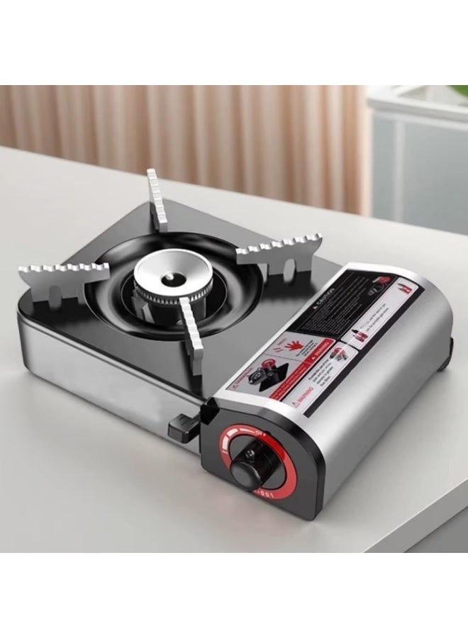 موقد غاز محمول صغير الحجم وخفيف الوزن 2.1 كيلو واط – موقد تخييم عالي الكفاءة من سبائك الألومنيوم مع اشتعال إلكتروني – بوتاجاز غاز محمول للرحلات والنزهات والطهي في الهواء الطلق - Image 2
