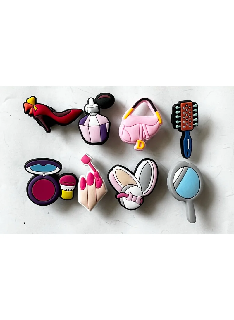 ماريماري 8 Pieces Crocs Slipper Ornaments with Makeup Figures