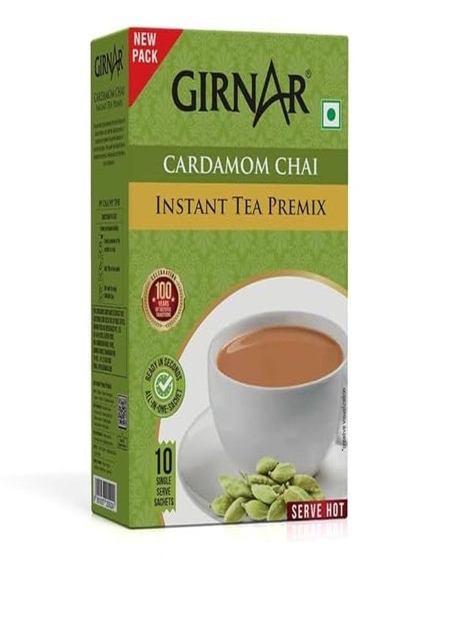 Girnar Cardamom Chai Instant Tea Premix, 10 Single Serve Sachets, Ready to Serve Hot Beverage Mix - Image 1