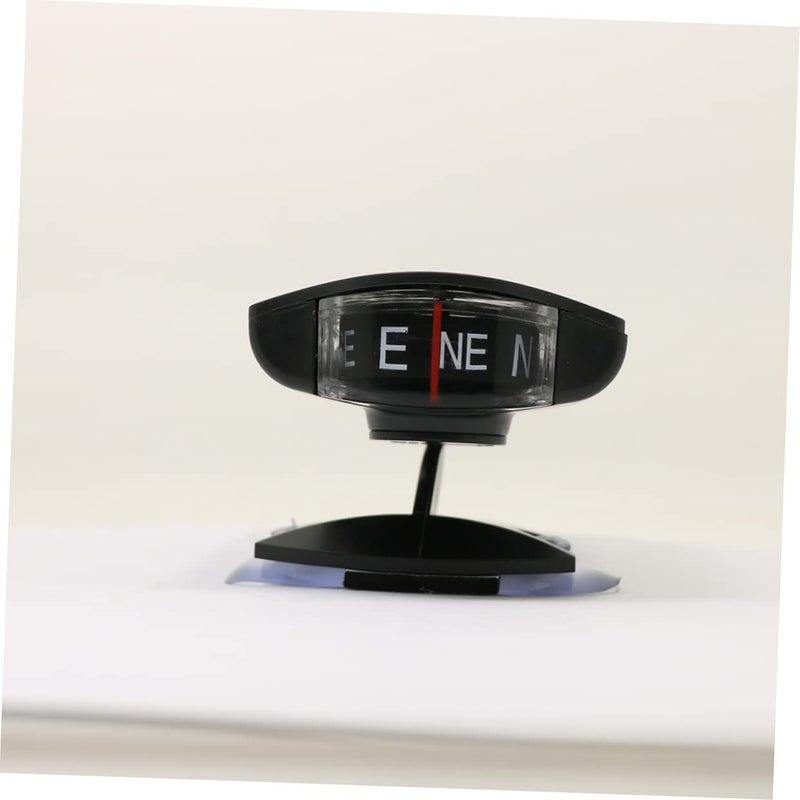 Black Car Dashboard Compass with Suction Cup and Adhesive Base for Windshield Direction - Image 3