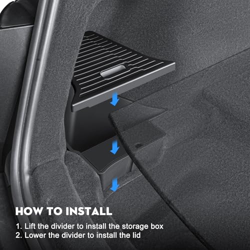 KUNIST 2PCS Rear Trunk Storage Bins with Lids for Tesla Model Y Juniper 5 Seater,TPE Side Cargo Organizer Boxes Rear Trunk Containers for New Tesla Model Y 2025-2026 Accessories - Image 2
