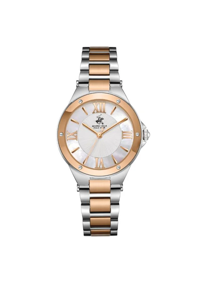 بيفرلي هيلز بولو كلوب BEVERLY HILLS POLO CLUB BP3740C.530 Women's Analog Display Watch & Metal Strap Rose Gold