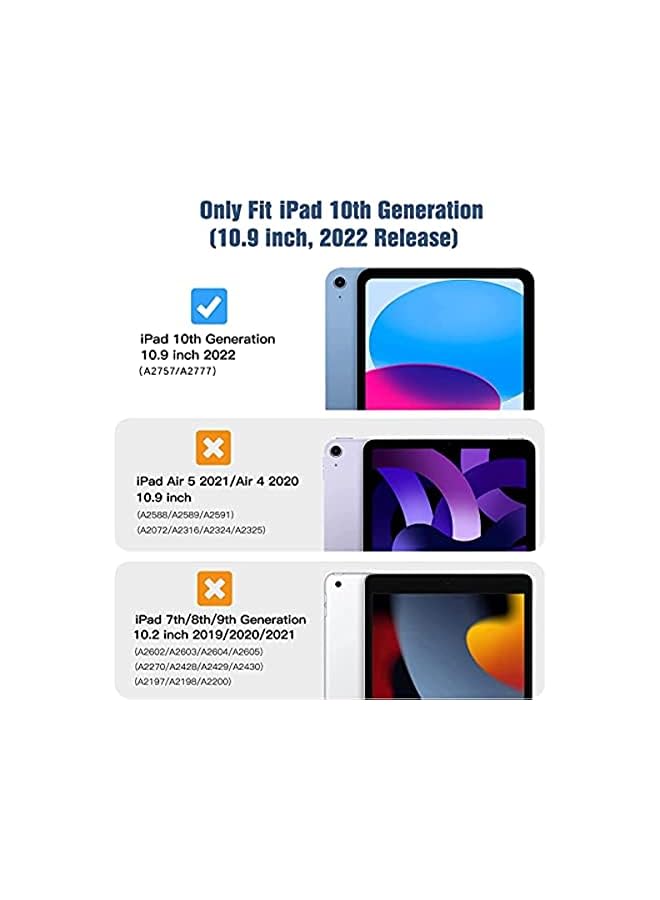 PROMASS Case For Ipad 10Th Generation 10.9 Inch 2022, Heavy Duty Hybrid Shockproof 360°Swivel Kickstand Anti Scratch Durable Protective Kids Case With Pencil Holder Shoulder Strap Case (Colorful3) - Image 3