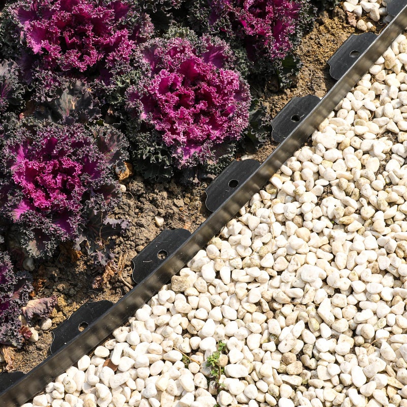 Hemikaki 1.5 Inch Garden Edging Border 100FT, Plastic Edging for Landscaping with 120pcs Spikes - Image 5