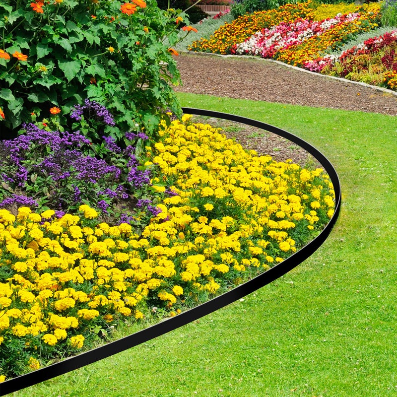 Hemikaki 1.5 Inch Garden Edging Border 100FT, Plastic Edging for Landscaping with 120pcs Spikes - Image 4