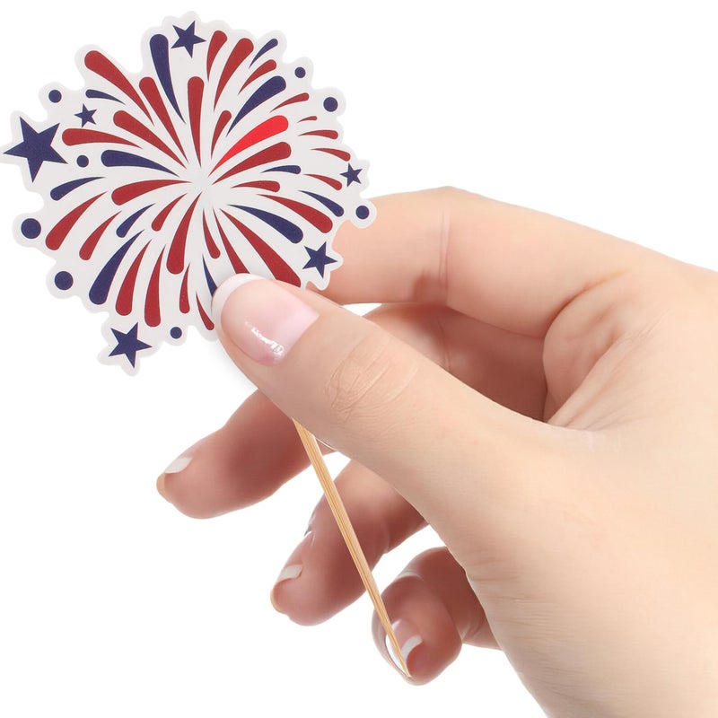 Fourth of July Cake Toppers 12pcs Non Edible Cupcake Decorations for Independence Day Party - Image 5