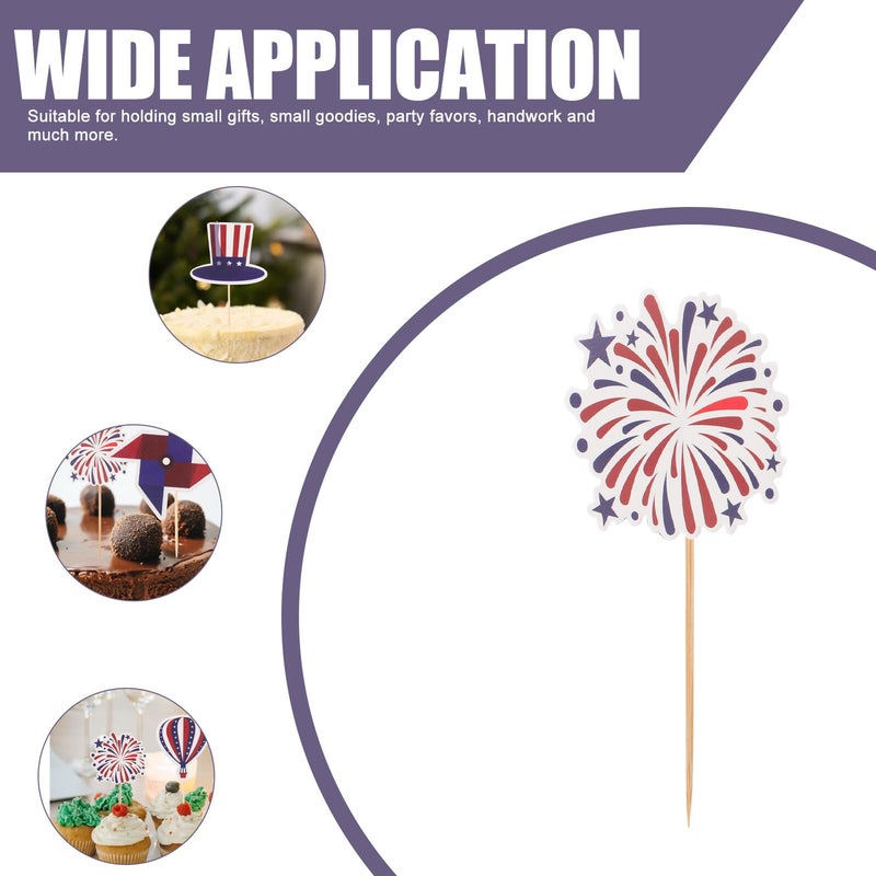 Fourth of July Cake Toppers 12pcs Non Edible Cupcake Decorations for Independence Day Party - Image 4