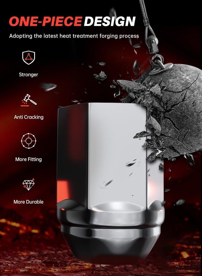 Sposuit M14x1.5 Lug Nuts - Replacement for 2004-2024 Chrysler 300,2004-2024 300C - OEM Factory Style Closed End Chrome Lug Nut(20 Pcs) - Image 5