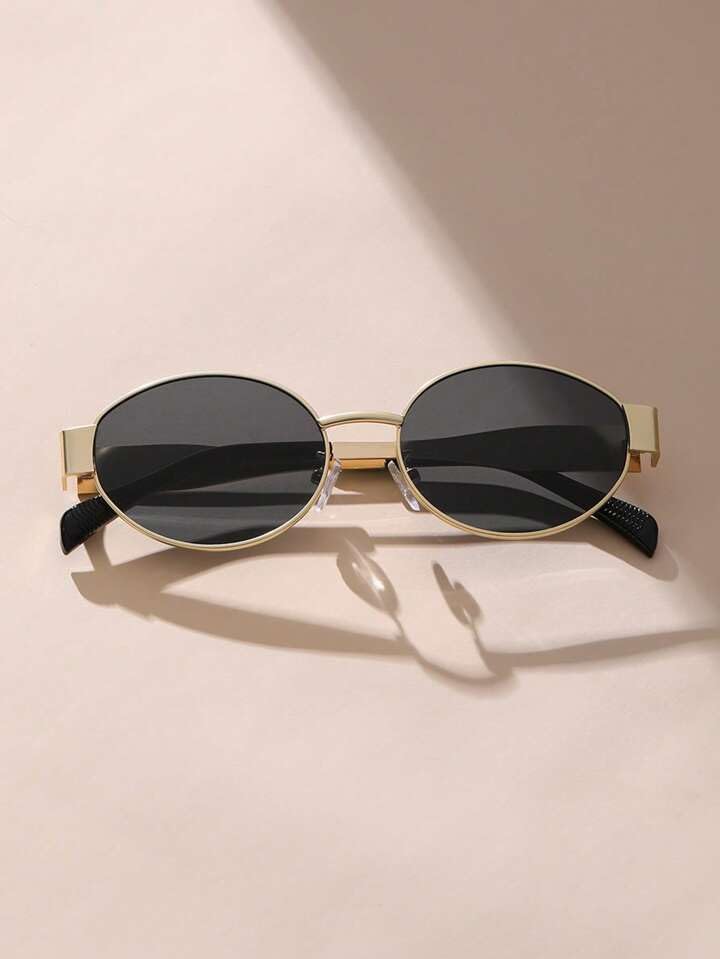 IFLASH Women Non-Polarized Small Retro Oval Sunglasses Vintage Style, Gold - Image 5