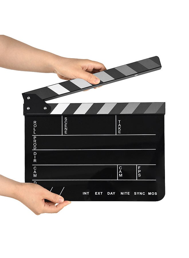 Generic - Acrylic Clapperboard Film Clapboard Movie Director's Slate Cut Action Scene Clapper Board Film Slate Dry Erase - Image 1
