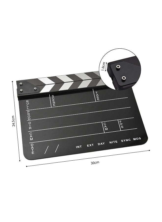 Generic - Acrylic Clapperboard Film Clapboard Movie Director's Slate Cut Action Scene Clapper Board Film Slate Dry Erase - Image 1