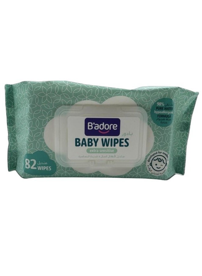 b'adore Extra Sensitive Baby Wipes 82 Wipes - Image 1