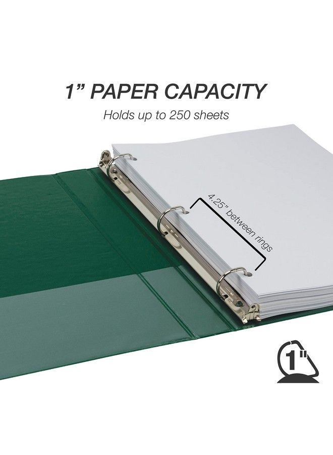 Samsill Durable 1 Inch Binder Made In The Usa D Ring Binder Customizable Clear View Cover Green 4 Pack Each Holds 225 Pages  - Image 4
