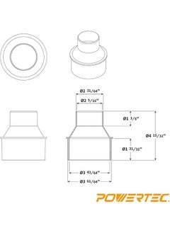 POWERTEC 70136 4 Inch Hose To 2 1 2 Inch Hose Cone Reducer Dust Collection Fittings For Dust Collection Hose Dryer Vent Hose And Shop Vacuum Hose Connection 1 Pack  - Image 5