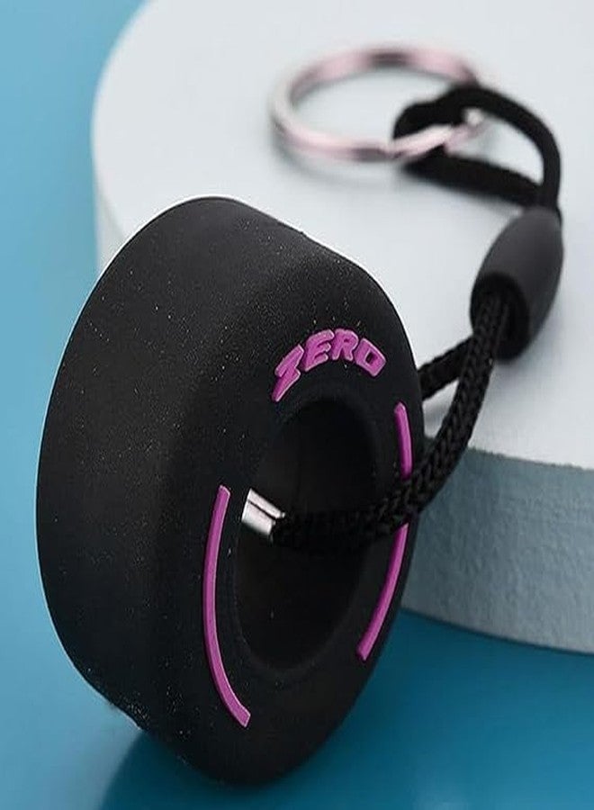 SBA PRIME Mini Tyre Shape Keychain - Rubber Car Tire Design Key Ring for Car & Bike Enthusiasts (Pack of 1) (Any One Color Will Be Sent You as Per Availability) - Image 1