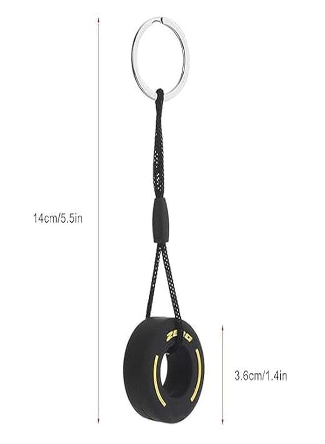 SBA PRIME Mini Tyre Shape Keychain - Rubber Car Tire Design Key Ring for Car & Bike Enthusiasts (Pack of 1) (Any One Color Will Be Sent You as Per Availability) - Image 2