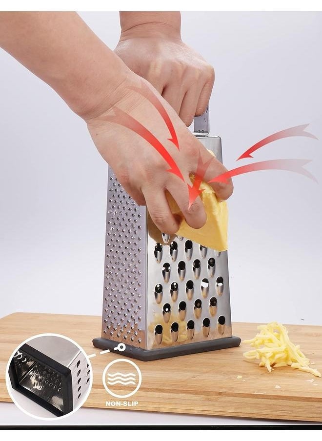 Generic Cheese Grater, Box Grater for Cheese Stainless steel Vegetable Slicer Food Shredder 4-sided Convenience Gadgets for kitchen  - Image 4